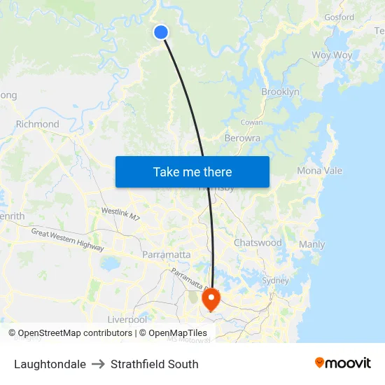 Laughtondale to Strathfield South map