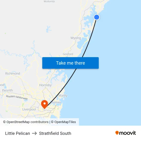 Little Pelican to Strathfield South map