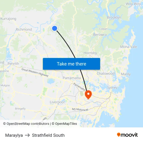 Maraylya to Strathfield South map