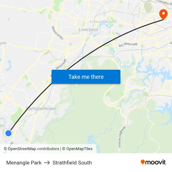 Menangle Park to Strathfield South map