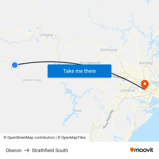 Oberon to Strathfield South map