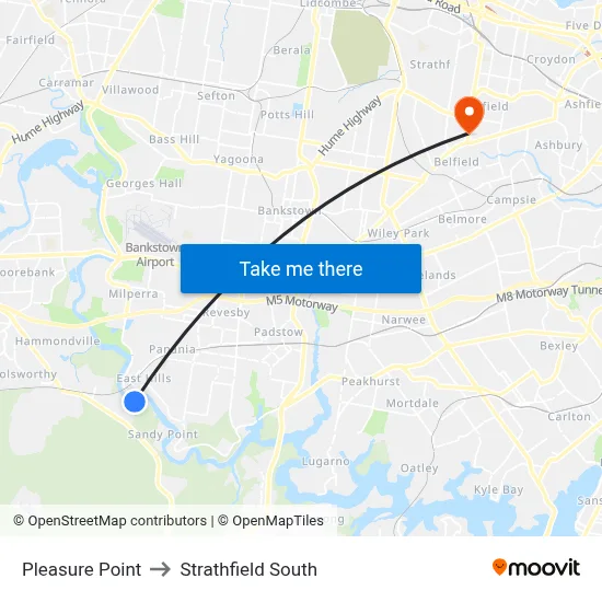 Pleasure Point to Strathfield South map