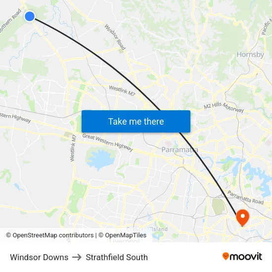 Windsor Downs to Strathfield South map