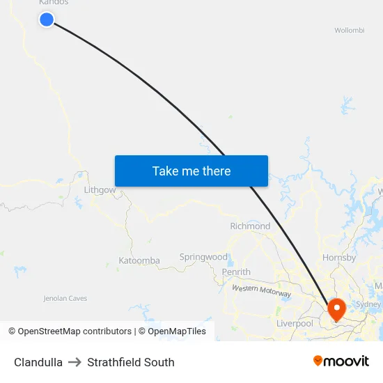 Clandulla to Strathfield South map