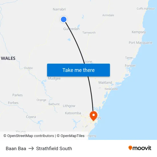 Baan Baa to Strathfield South map