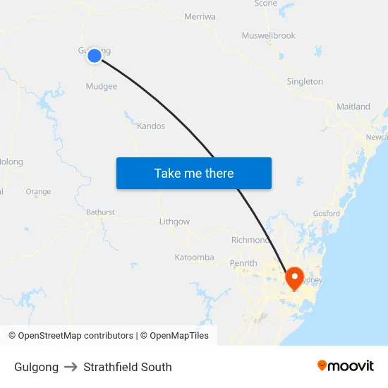 Gulgong to Strathfield South map