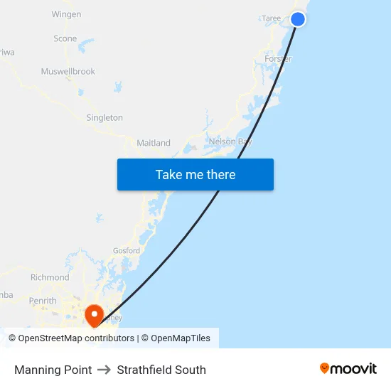 Manning Point to Strathfield South map