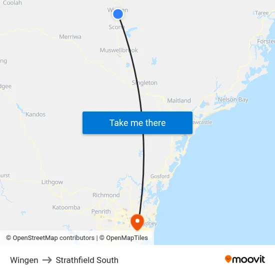 Wingen to Strathfield South map