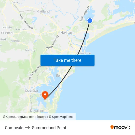 Campvale to Summerland Point map