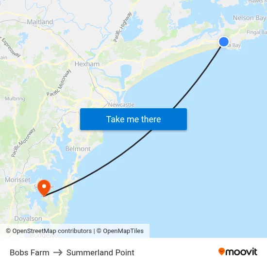 Bobs Farm to Summerland Point map