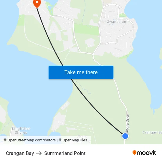 Crangan Bay to Summerland Point map