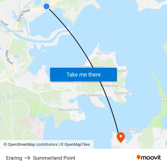 Eraring to Summerland Point map