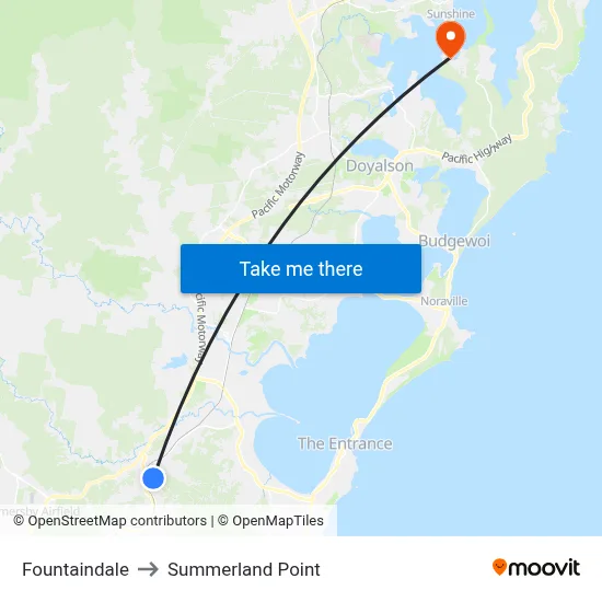 Fountaindale to Summerland Point map