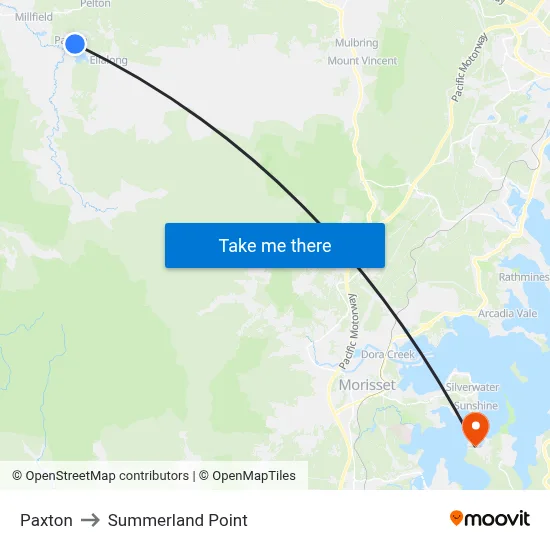 Paxton to Summerland Point map