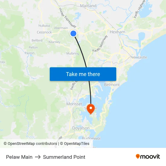 Pelaw Main to Summerland Point map
