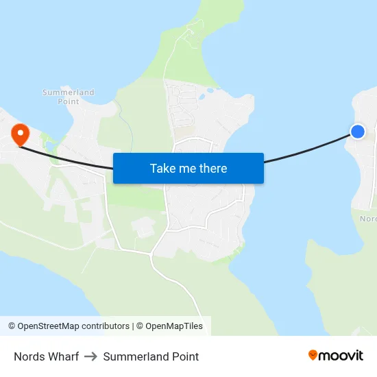 Nords Wharf to Summerland Point map
