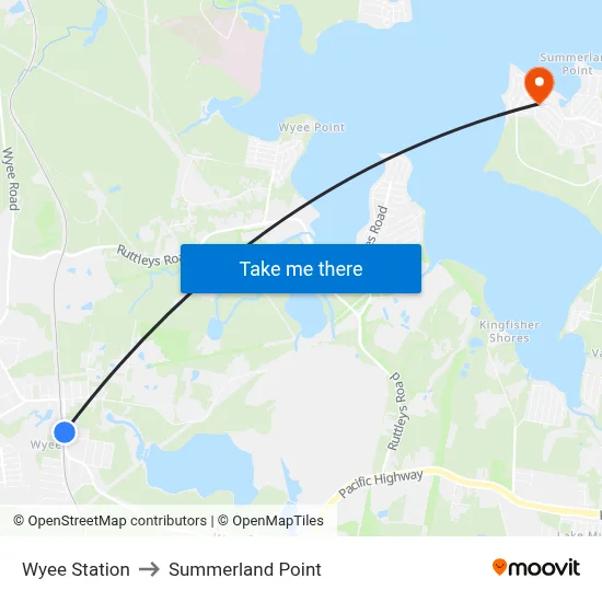 Wyee Station to Summerland Point map