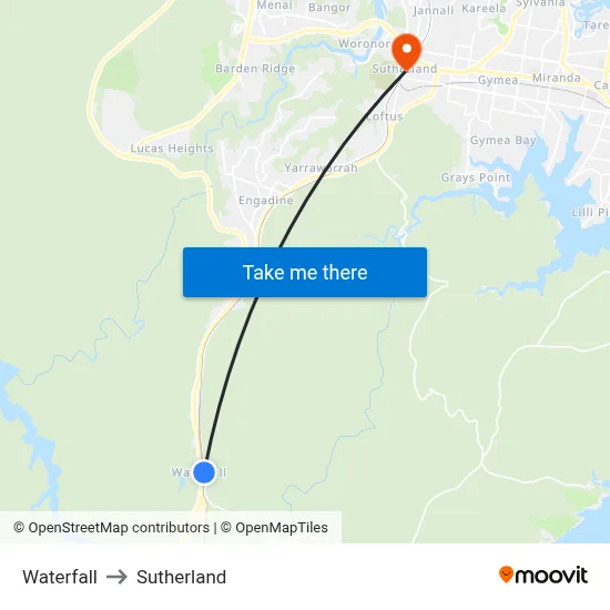 Waterfall to Sutherland map