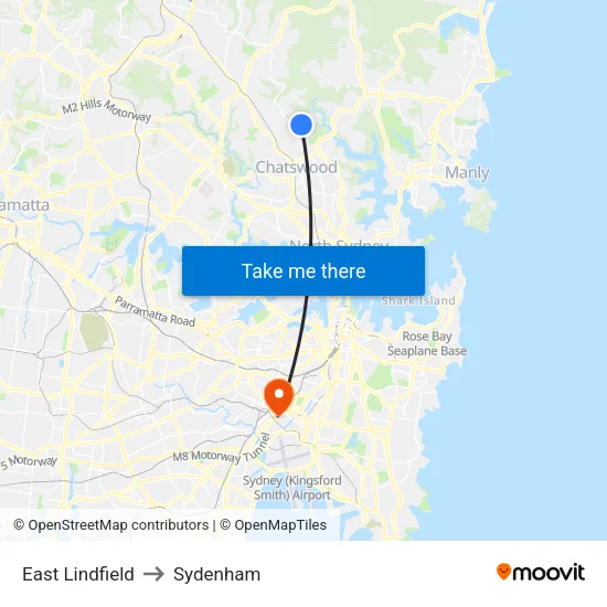 East Lindfield to Sydenham map