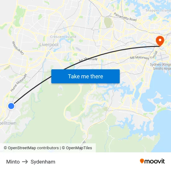 Minto to Sydenham map