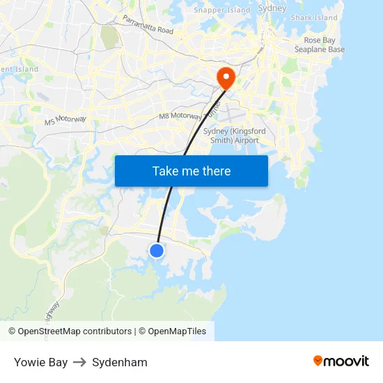 Yowie Bay to Sydenham map