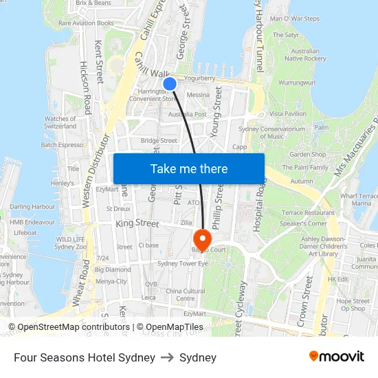 Four Seasons Hotel Sydney to Sydney map