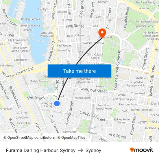 Furama Darling Harbour, Sydney to Sydney map