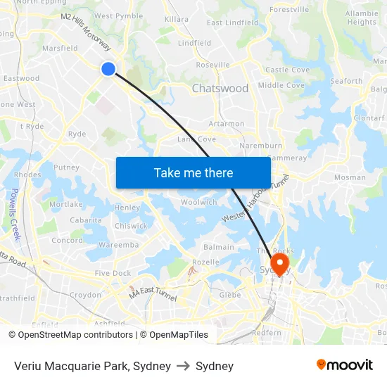 Veriu Macquarie Park, Sydney to Sydney map