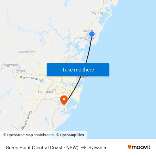 Green Point (Central Coast - NSW) to Sylvania map