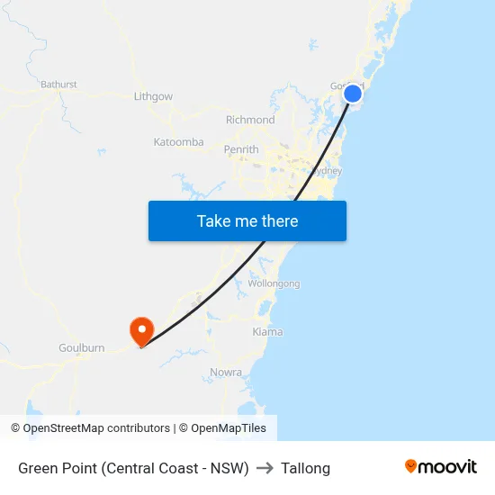 Green Point (Central Coast - NSW) to Tallong map