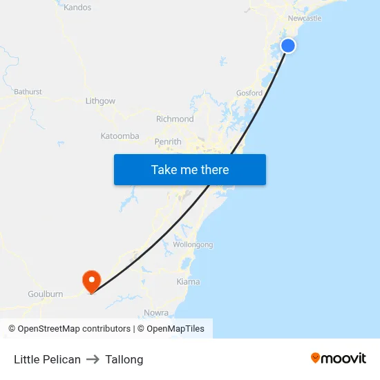 Little Pelican to Tallong map
