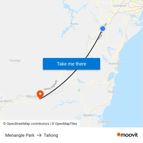 Menangle Park to Tallong map