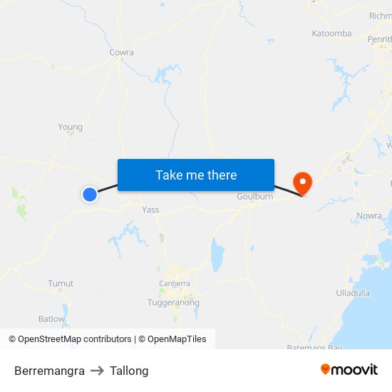 Berremangra to Tallong map