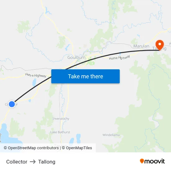 Collector to Tallong map