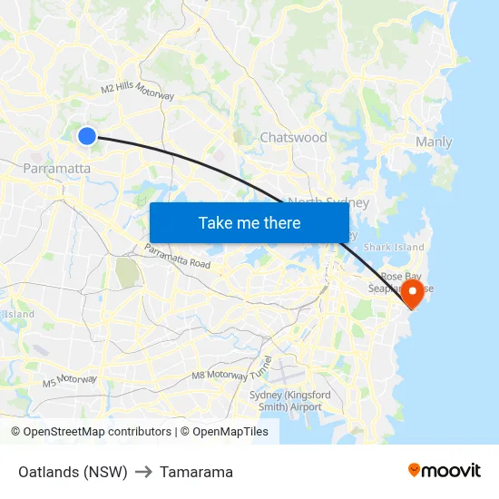 Oatlands (NSW) to Tamarama map