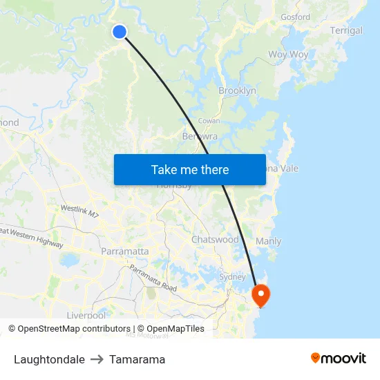 Laughtondale to Tamarama map