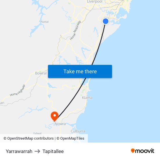 Yarrawarrah to Tapitallee map