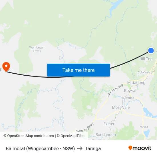 Balmoral (Wingecarribee - NSW) to Taralga map