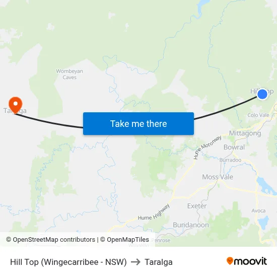 Hill Top (Wingecarribee - NSW) to Taralga map