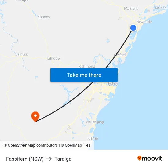 Fassifern (NSW) to Taralga map