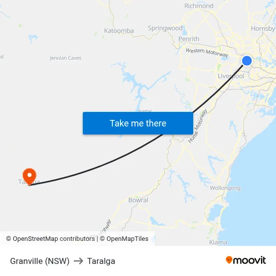 Granville (NSW) to Taralga map