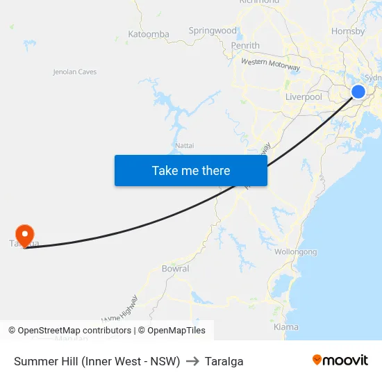 Summer Hill (Inner West - NSW) to Taralga map