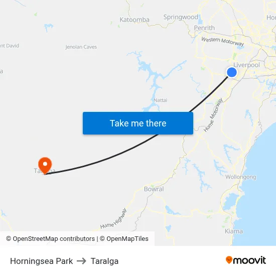 Horningsea Park to Taralga map