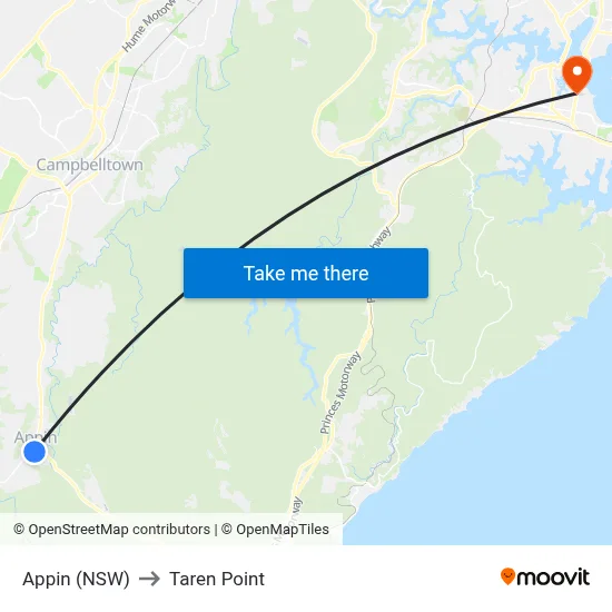 Appin (NSW) to Taren Point map