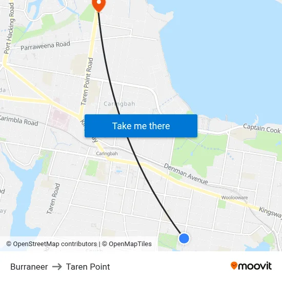 Burraneer to Taren Point map
