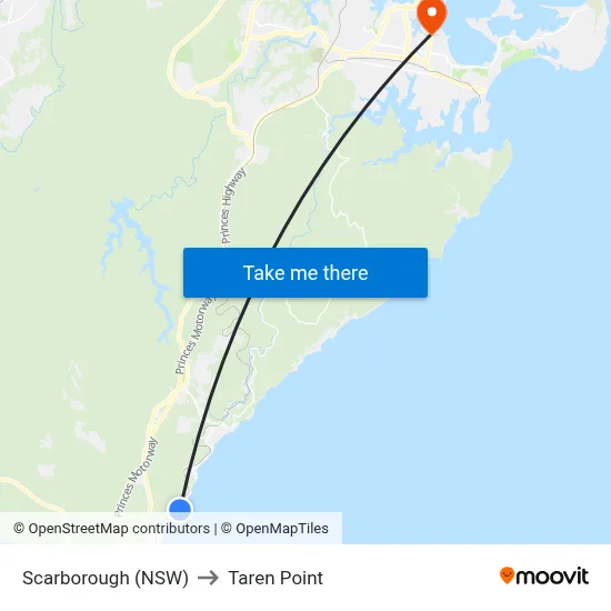 Scarborough (NSW) to Taren Point map