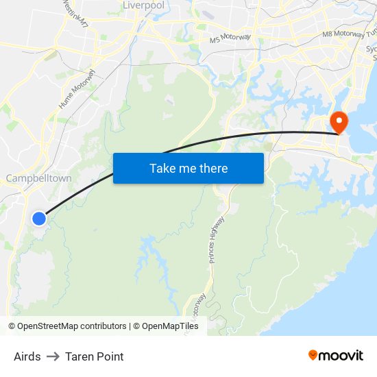 Airds to Taren Point map