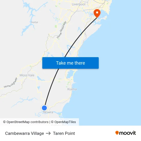Cambewarra Village to Taren Point map