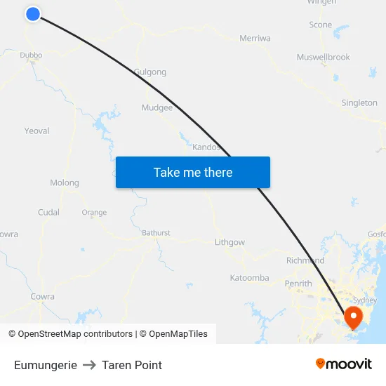 Eumungerie to Taren Point map