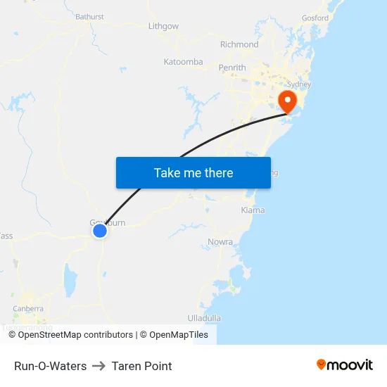 Run-O-Waters to Taren Point map